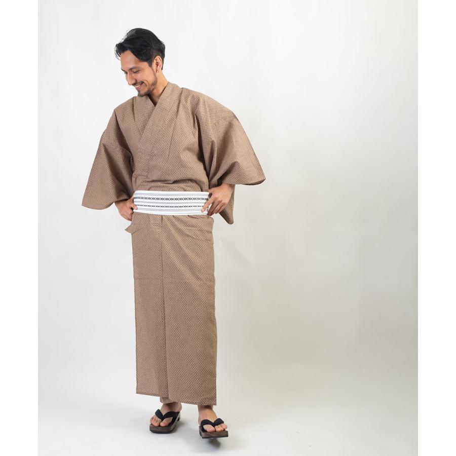 男浴衣セット/浴衣+帯+下駄+腰紐/IKS小絣メンズ浴衣/お仕立て上がり