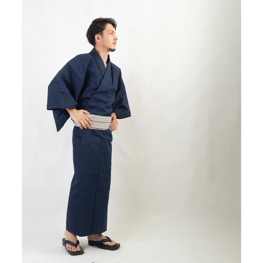 男浴衣セット/浴衣+帯+下駄+腰紐/IKS小絣メンズ浴衣/お仕立て上がり