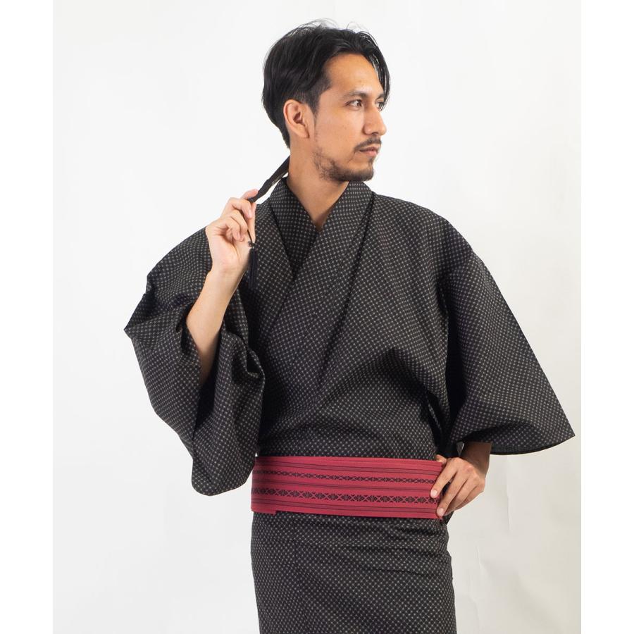 男浴衣セット/浴衣+帯+下駄+腰紐/IKS小絣メンズ浴衣/お仕立て上がり