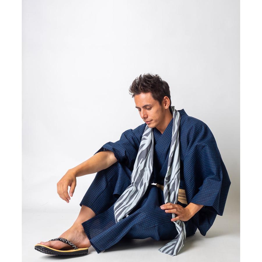 男浴衣セット/浴衣+帯+下駄+腰紐/IKS小絣メンズ浴衣/お仕立て上がり