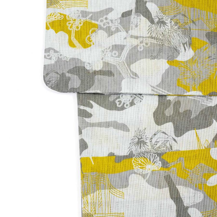 浴衣 メンズ/浴衣+帯+下駄+腰紐/JUNKO KOSHINO・(メンズ)男性用お仕立て上がり浴衣4点セット/高級/綿麻/ブランドゆかた/迷彩/カモフラージュ柄/グレー |  | 02