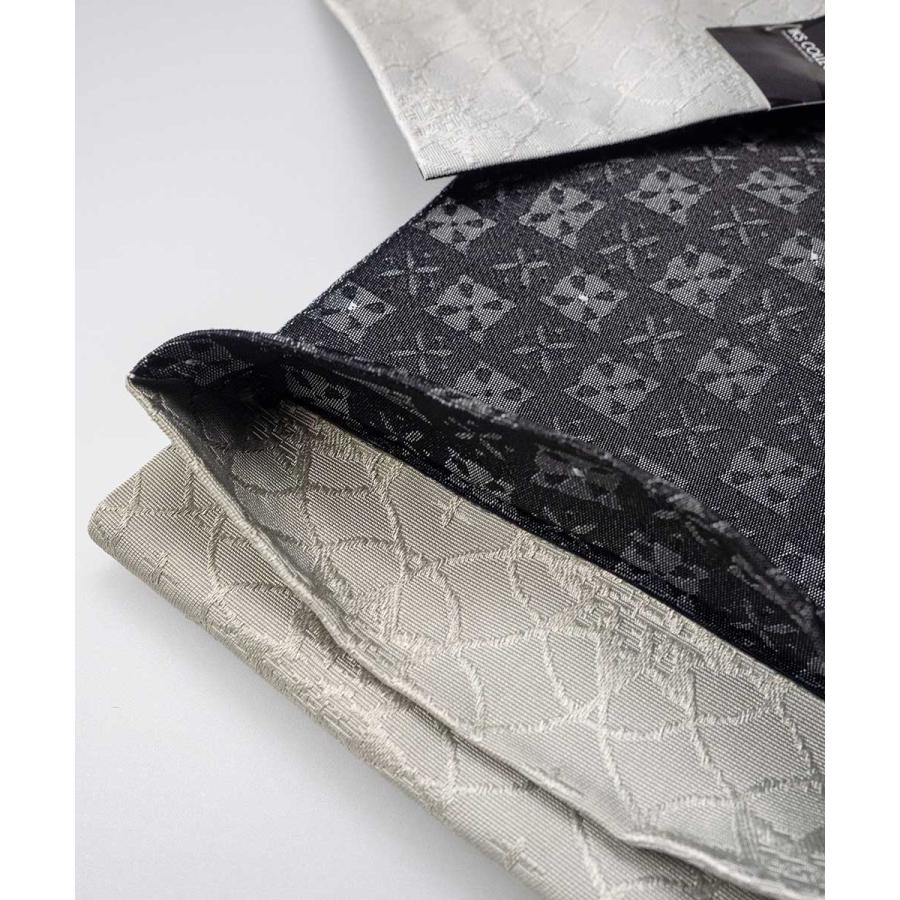 半巾帯【ゆかた帯】 IKS COLLECTIONオリジナル小袋帯 イクス チェック 花柄 グレー 黒 ★浴衣 和服 和装 おしゃれ |  | 02