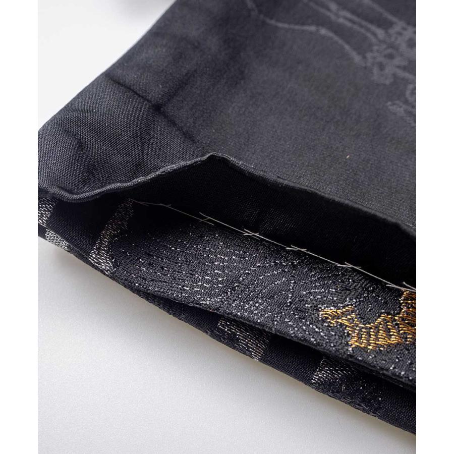 半巾帯【ゆかた帯】 京都岡重 花柄 牡丹 ボーダー シルバー 黒 骸骨 ★浴衣 和服 和装 おしゃれ |  | 02