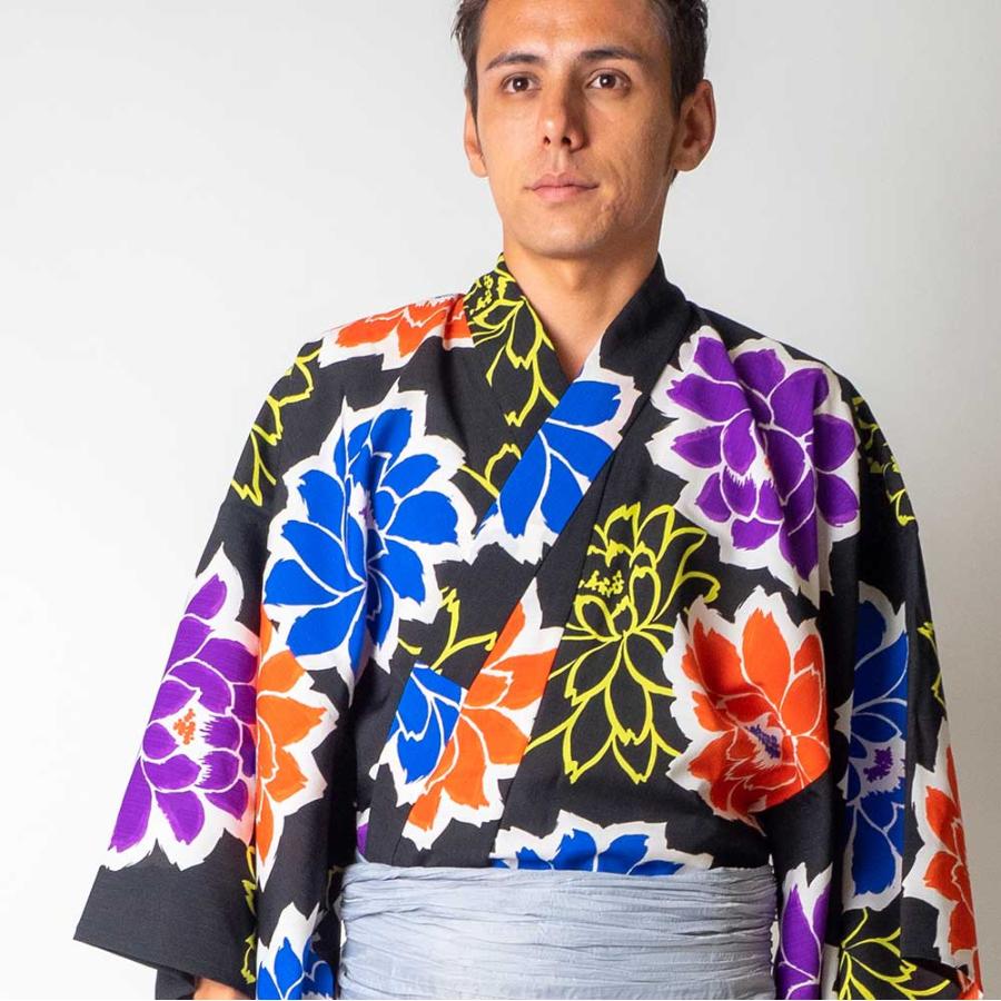 浴衣 メンズ/送料無料/浴衣 +帯+下駄+腰紐/コシノジュンコ男メンズ浴衣
