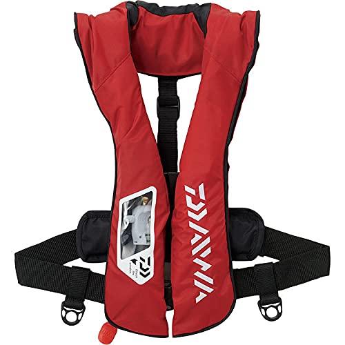 購入廉価 ダイワ(DAIWA) ウォッシャブルライフジャケット(肩掛けタイプ手動・自動膨脹式) レッド フリー DF-2021