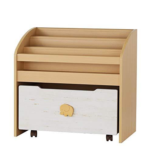 白井産業 表紙が見える 絵本棚 ラック おもちゃ箱 キャスター付き子供  