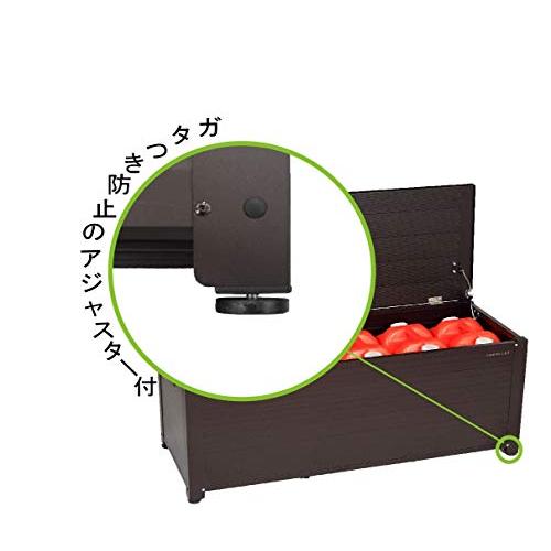 ベンチストッカー 収納ベンチ (幅114×奥行46×高さ48.5cm)アルミ製でサビにくい 軽量 屋外 玄関 ブラウン 【DIRECTOR CHAIR】 ABS-