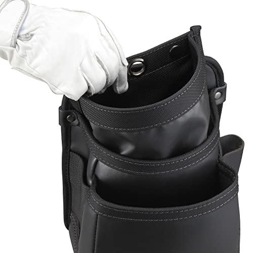 TJMデザイン タジマ 着脱式 腰袋 本革 2段中 SFKBK-2M ブラック TJMデザイン タジマ 着脱式 腰袋 本革 2段中 SFKBK-2M ブラック