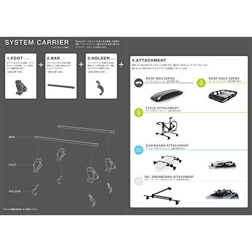Terzo テルッツォ (by PIAA) ルーフキャリア ベースキャリア フット 4個入 ルーフレールタイプ ブラック ロック付 EF11BL｜unli-mall｜08