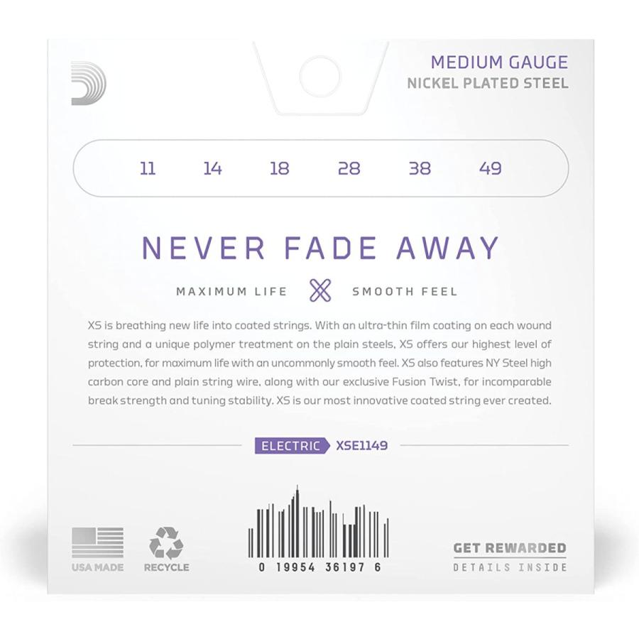D'Addario エレキギター弦 XS コーティング弦 ニッケル Medium .011-.049 XSE1149 【国内正規品】 | D'Addario | 01
