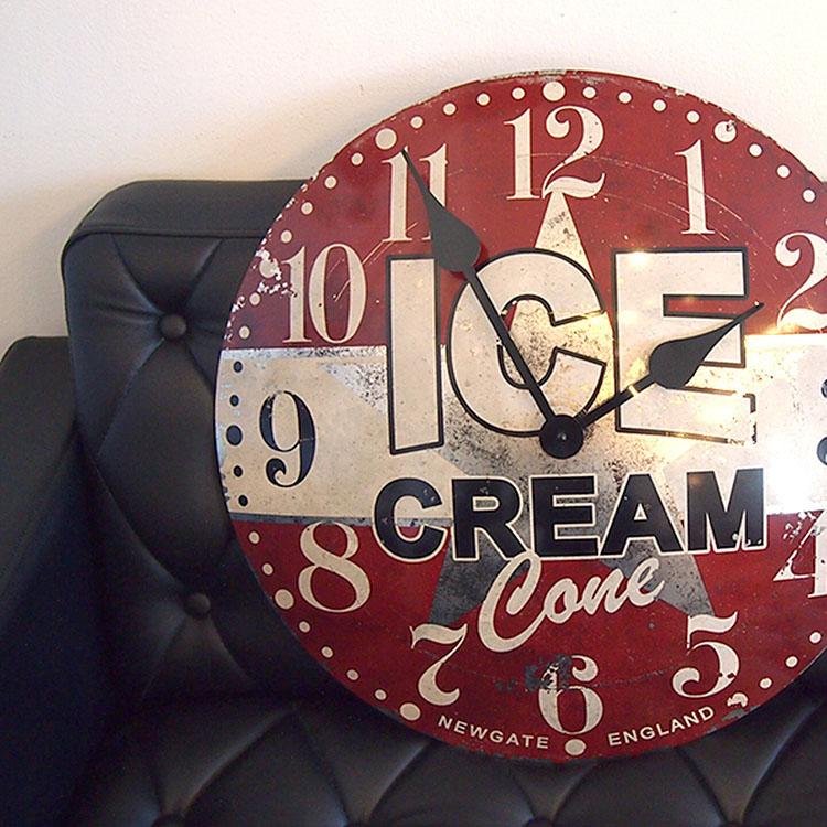 NEWGATE ニューゲート Ice Advertising Clock アイスクリームアドバタイジングクロック TR-4285 掛け時計 クロック アナログ 直径50cm 電池式｜unlimit｜04