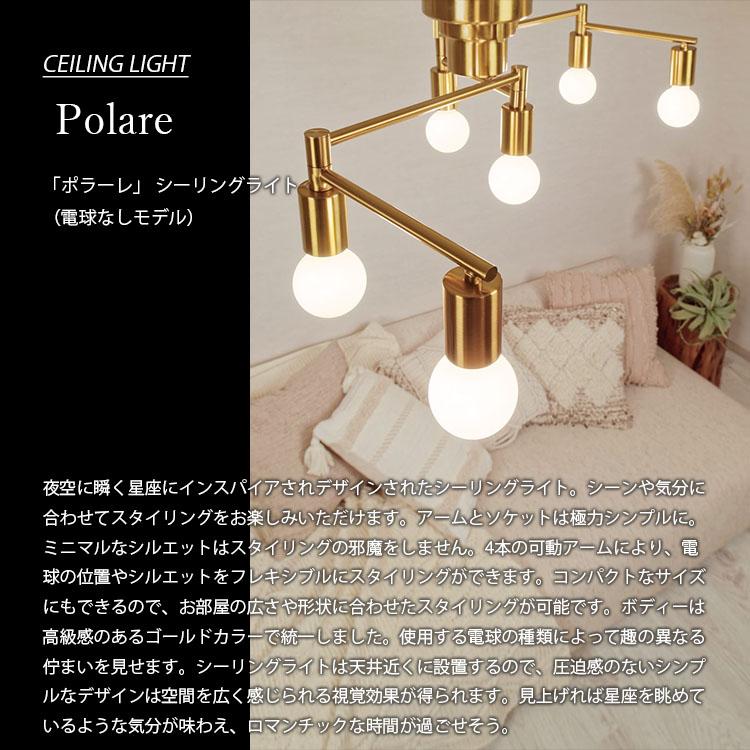 INTERFORM インターフォルム Polare ポラーレ シーリングライト (電球なし) LT-4070 シーリングランプ 6灯 天井照明 LED対応 E26 〜60W×6｜unlimit｜03