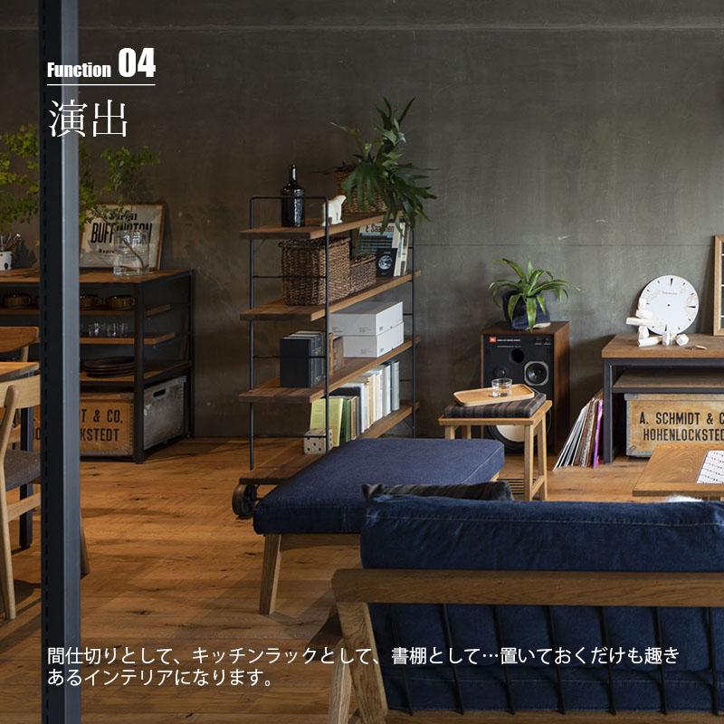 〔受注生産:メーカー直送:代引不可:納期目安1ヶ月程度〕 SWITCH スウィッチ Wheel Shelf ホイール シェルフ / 4段 棚 ラック 店舗什器 書棚 車輪付き 杉無垢材の画像
