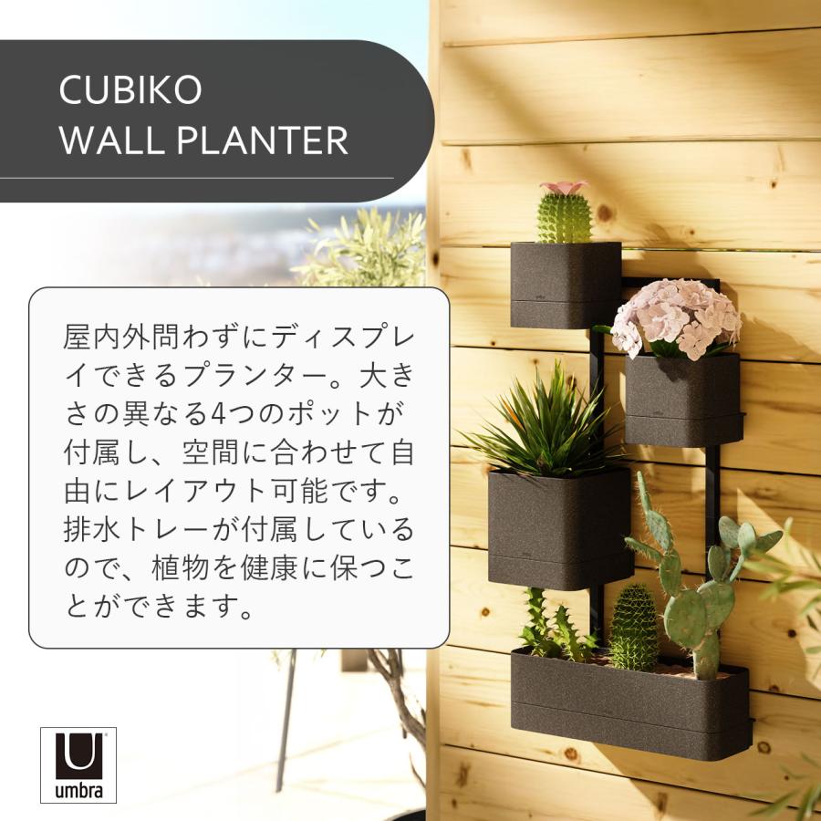 Umbra アンブラ キュービコ ウォールプランター CUBIKO WALL PLANTER プランター 観葉植物 多肉植物 収納 小物入れ 壁面 壁掛けの画像