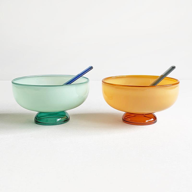 amabro（アマブロ） スノーボウル ガラス皿 アイスクリームカップ Snow