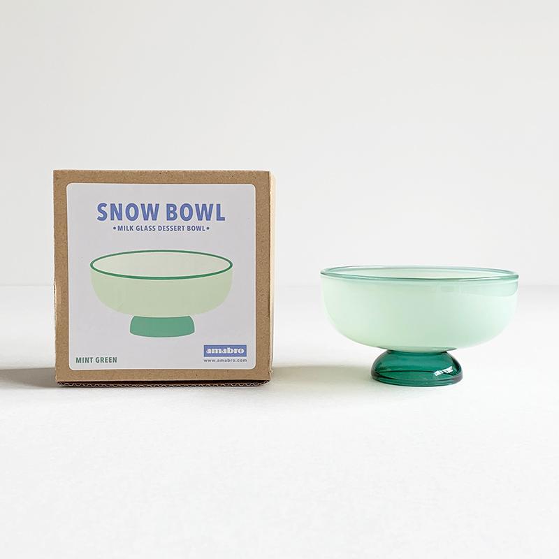 amabro（アマブロ） スノーボウル ガラス皿 アイスクリームカップ Snow