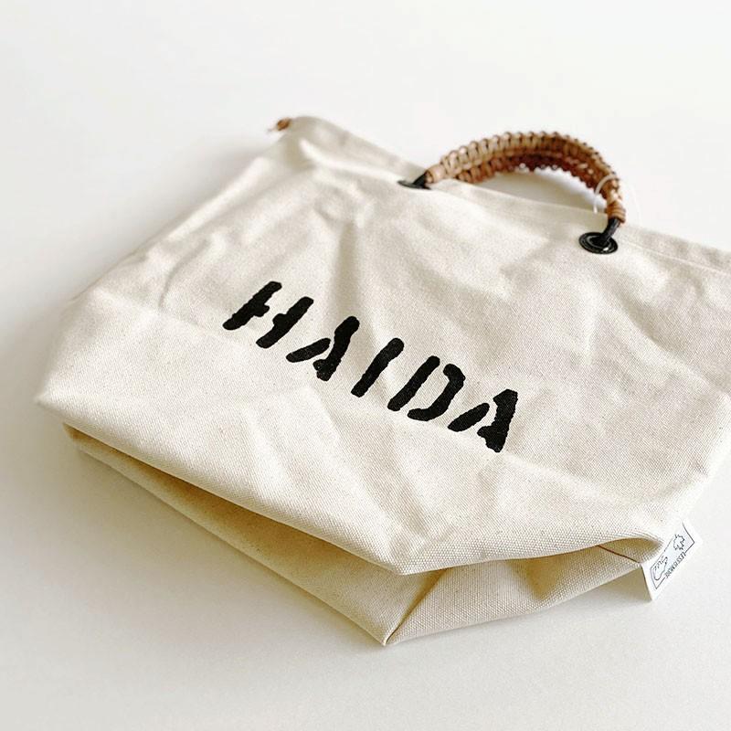 HAIDA 2WAY キャンバス ショルダーバッグ ショルダー用のレザー紐付き 