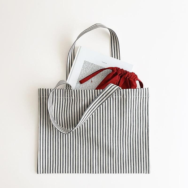Cinq（サンク） ストライプトートバッグ コットン 日本製 : Unmaison 