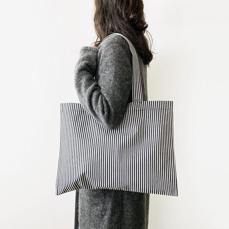 Cinq（サンク） ストライプトートバッグ コットン 日本製 : Unmaison