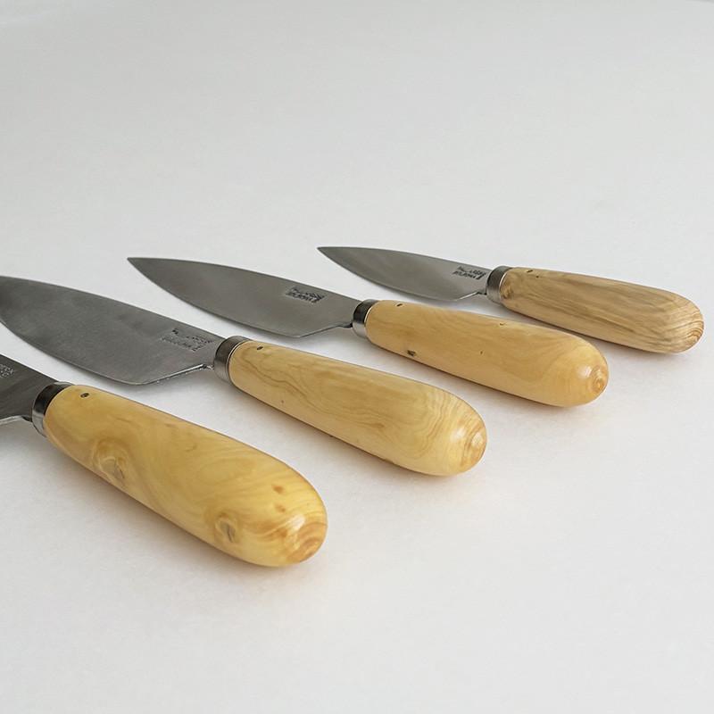 PALLARES パラレス キッチンナイフ ボックスウッド 刃渡り9cm 13cm 16cm 22cm スペイン ステンレス刃 ペティナイフ 万能 三徳 牛刀 包丁の画像