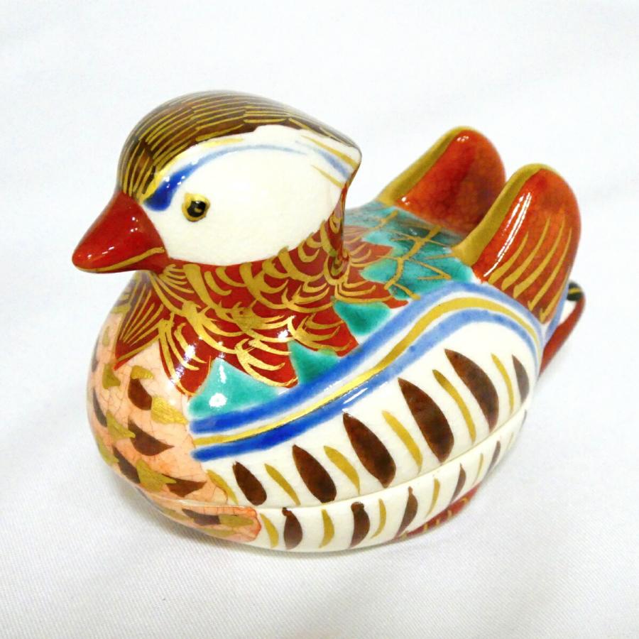 十一月の特売品】平安 御室窯造 仁清写 おしどり(鴛鴦) 香合 茶道具