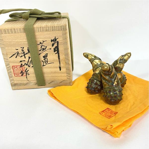 七月☆特売品】丹波 杉原祥公作 筍 蓋置 USED【税込・送料込】 : r-8  