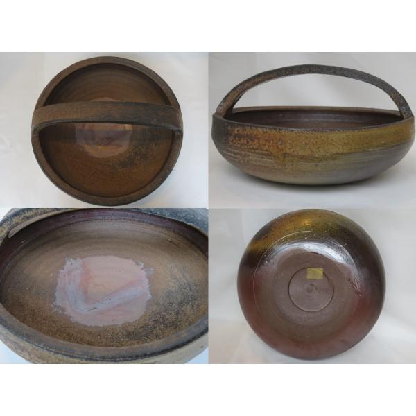 六月☆特売品)岡山県 備前焼人間国宝 藤原雄作 備前手鉢〈税込 六月☆特売品)岡山県 備前焼人間国宝 藤原雄作 備前手鉢〈税込