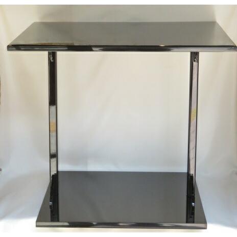 美品 茶道具 戸塚富悦作 而妙斎好 黒真塗 大 四方棚 組み立式 元箱