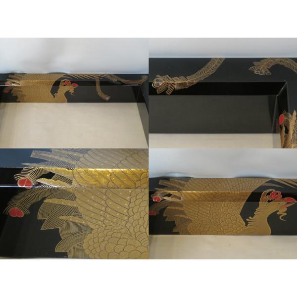 年末在庫◇特売品）輪島塗 塗師 静峰（大家芳男） 鳳凰蒔絵 炉縁 黒蝋