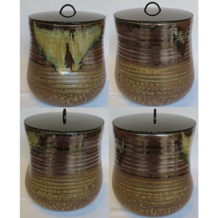 三月◇特売品）鬼丸碧山作 高取焼 水指 真塗蓋添〔鵬雲斎宗匠御箱書 