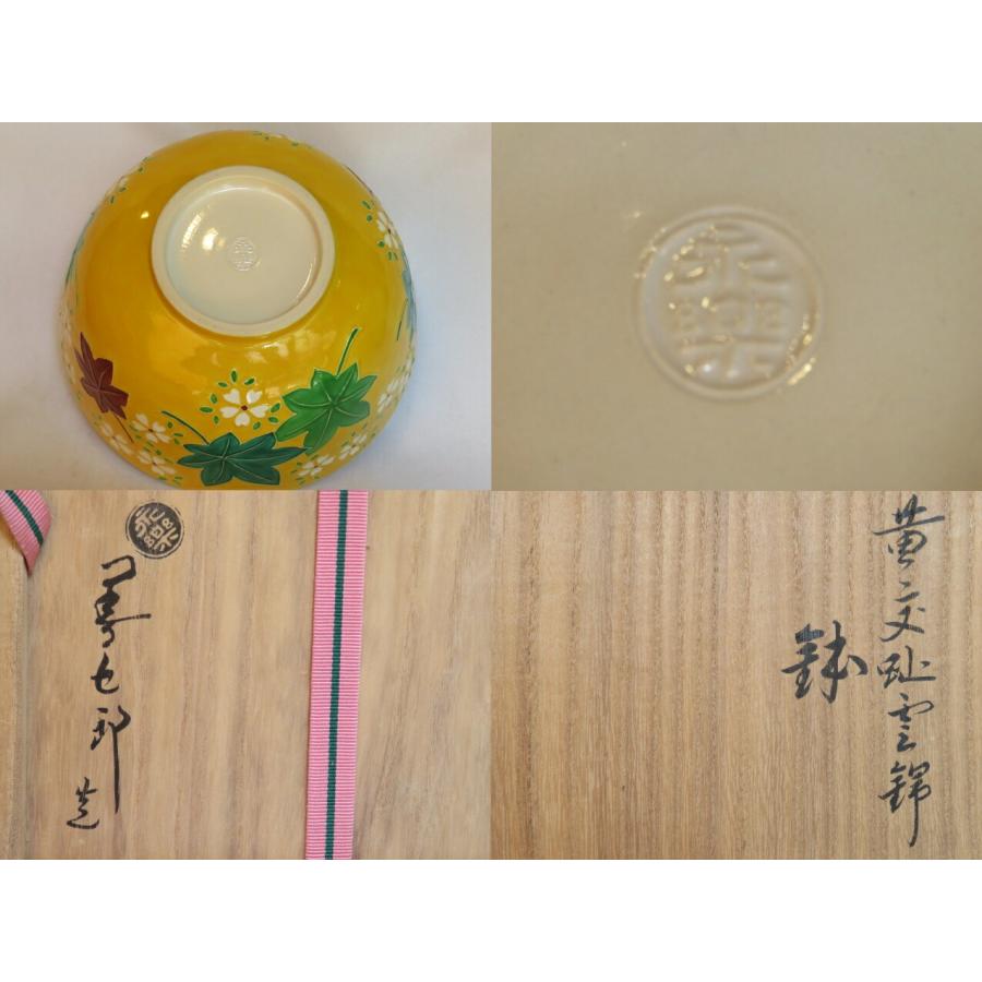 三月◇特売品)平安 十六代 永楽善五郎(即全)作 雲錦絵 黄交趾 三月◇特売品)平安 十六代 永楽善五郎(即全)作 雲錦絵 黄交趾