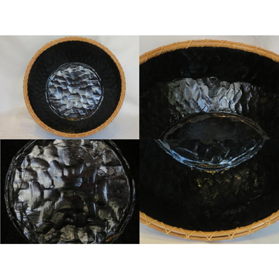 十二月◇特売品）平安東山麓 竹篭師 東竹園斎作 淡々斎好写 独楽 炭斗