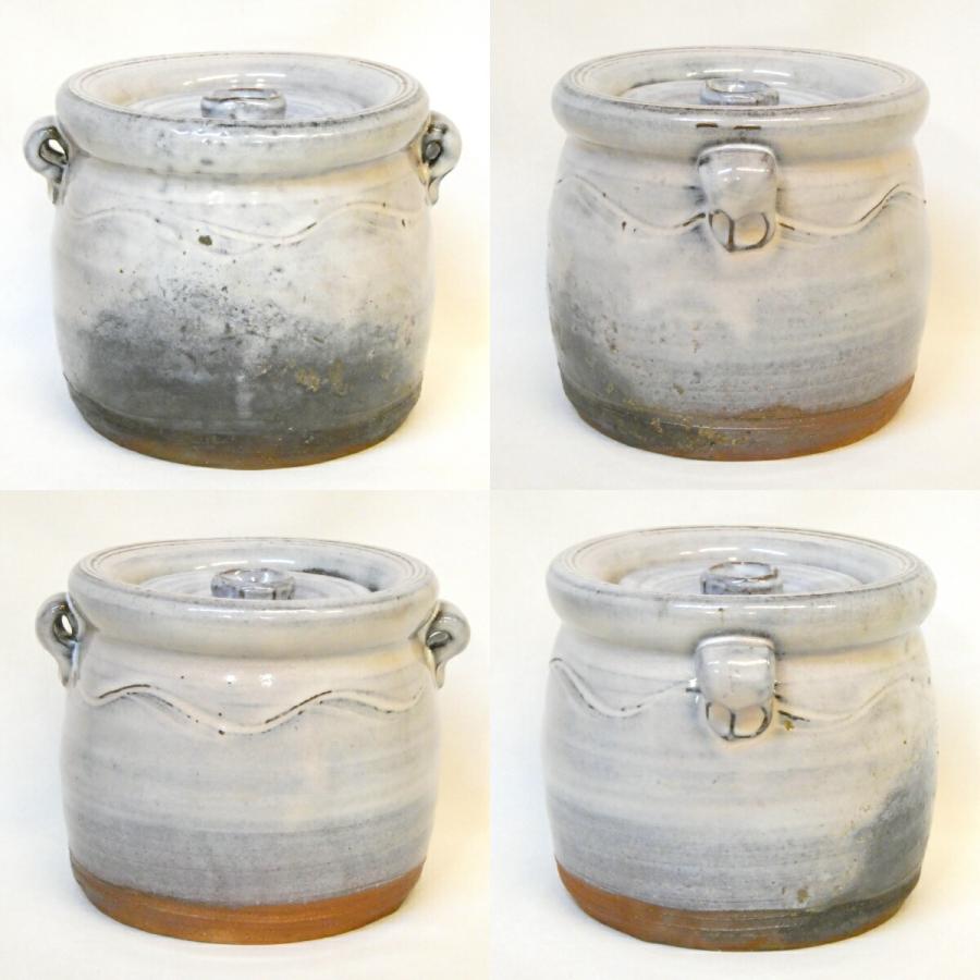 十一月の特売品】県無形文化財 岡田裕作 萩 灰被 水指 塗蓋添え 萩焼