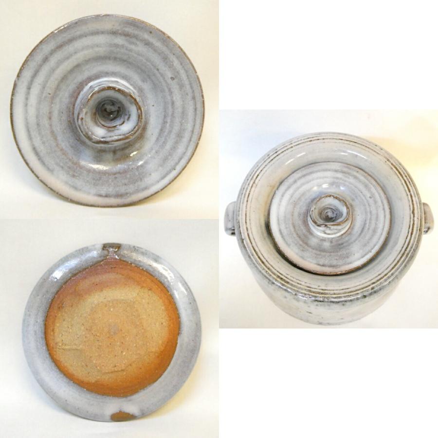 十一月の特売品】県無形文化財 岡田裕作 萩 灰被 水指 塗蓋添え 萩焼