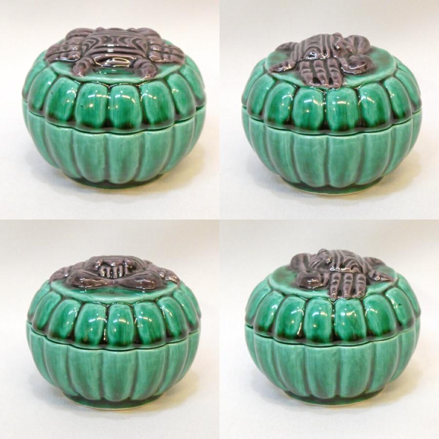 蓋置　交趾カニ　翠嵐　茶道具【中古美品】 蓋置交趾カニ翠嵐茶道具【中古美品】