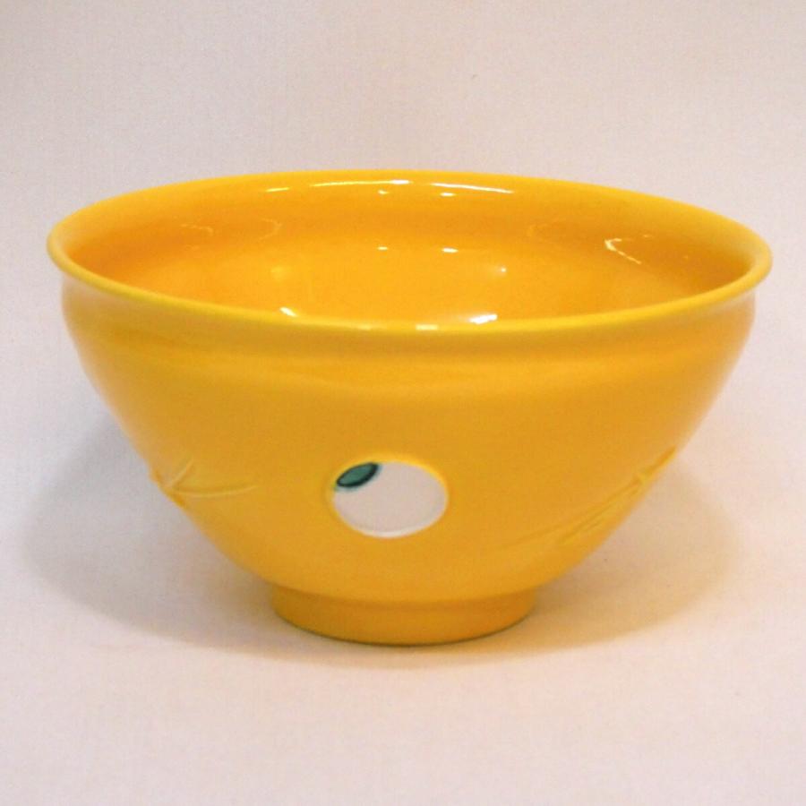 四月の特売品】平安 四代 赤沢露石作 黄交趾 茶碗 ツボツボ 松葉紋