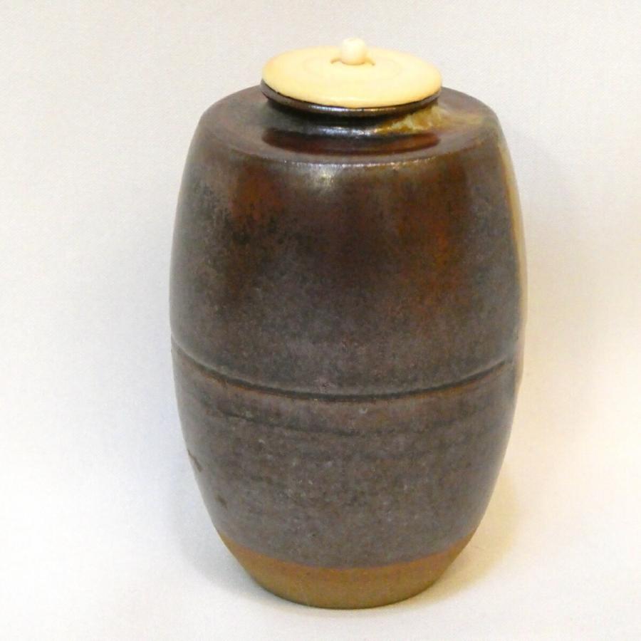 三月の特売品】鬼丸雪山作 高取焼 肩衝茶入 耳付 吉野格子仕覆 茶道具