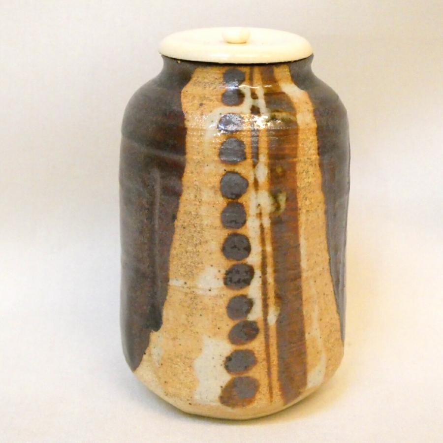 中興名物写】川本了生作 澪標写 茶入 織部 中興名物 金剛金襴仕覆