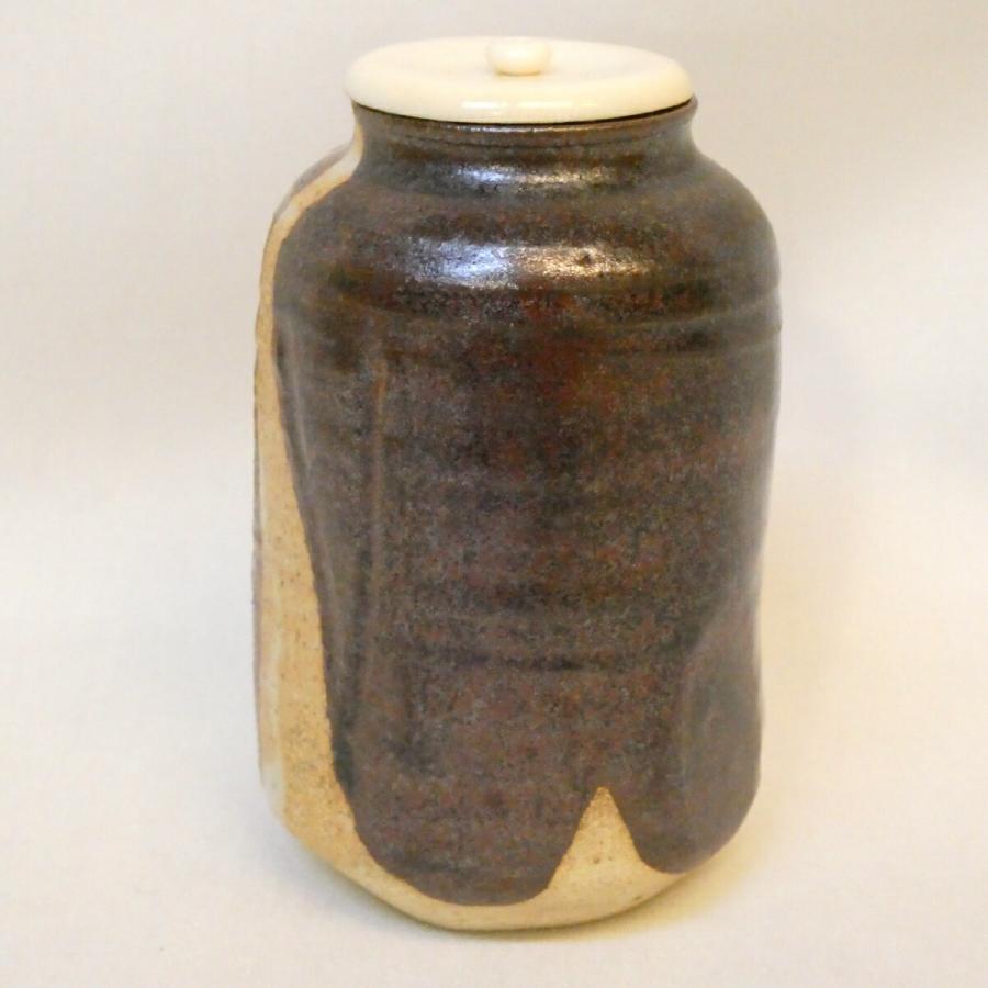 中興名物写】川本了生作 澪標写 茶入 織部 中興名物 金剛金襴仕覆