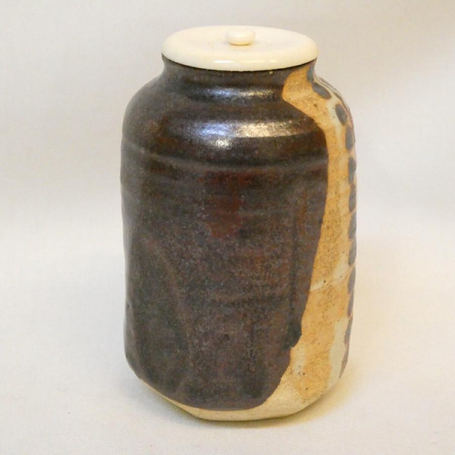 中興名物写】川本了生作 澪標写 茶入 織部 中興名物 金剛金襴仕覆