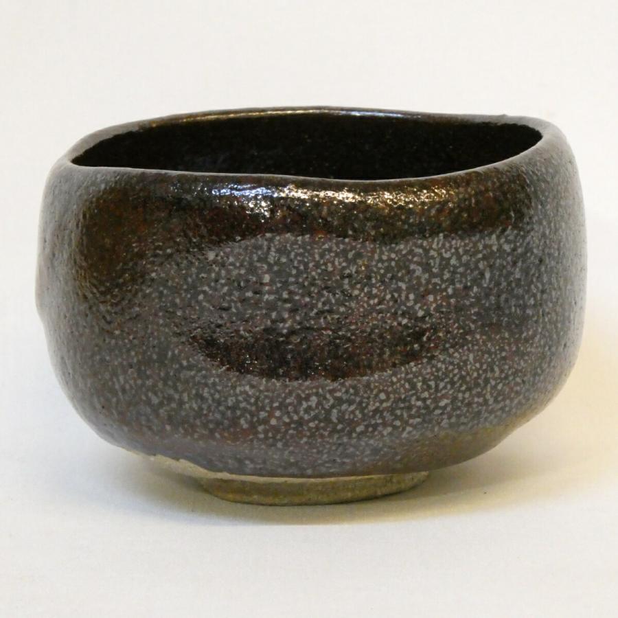 檜垣青子　黒　茶碗　茶道具 十一月の特売品】檜垣青子作 幕釉 黒茶碗 楽焼 黒楽 茶道具【中古 美品