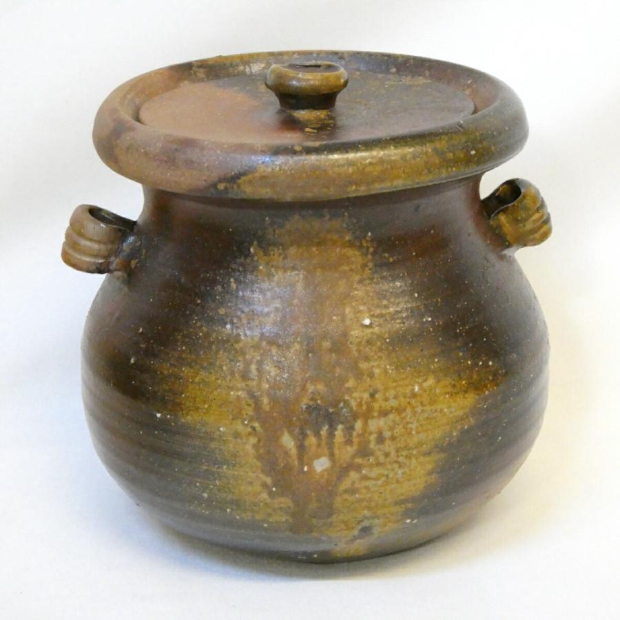 陶器 耳付水指　茶道具　備前焼　柴岡信義 五月の特売品】備前焼 柴岡信義作 耳付水指 茶道具【中古 美品