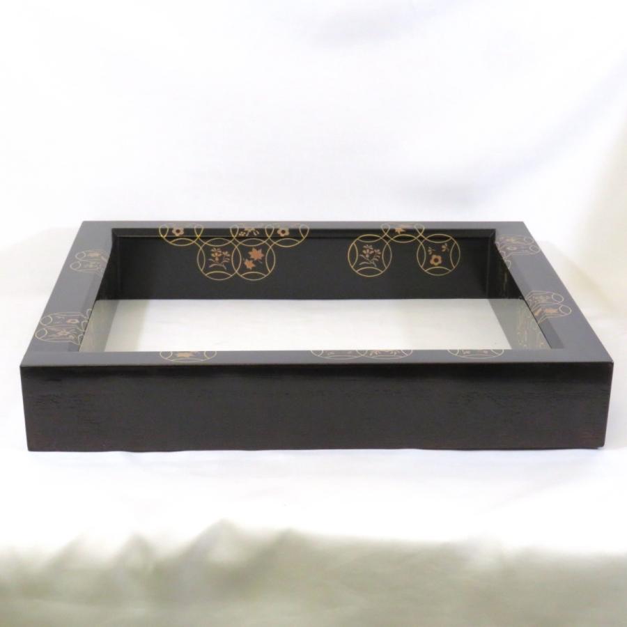 一月の特売品】塗師 西條一斎作 四季七宝蒔絵 炉縁 木製 真塗 茶道具 