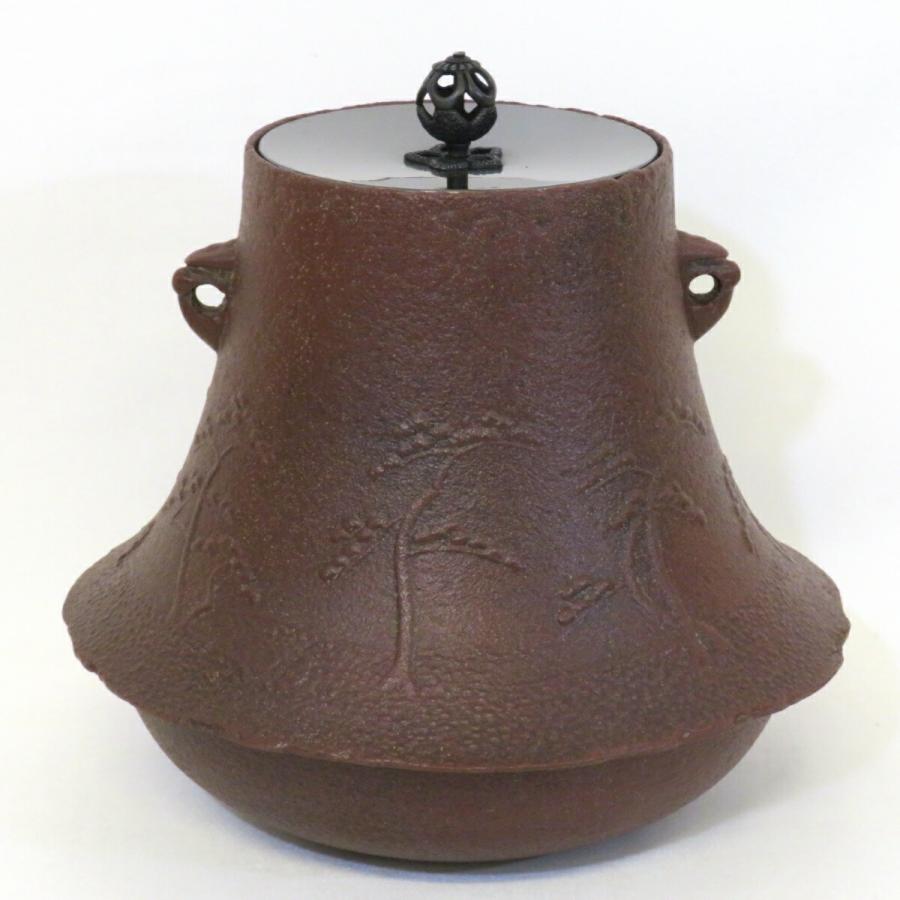 十月の特売品】釜師 菊池政光作 浜松地紋 富士釜 風炉用 茶道具【中古 