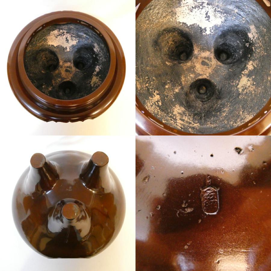 経年未使用品】釜師 畠春斎 鋳師 金森紹栄 合作 唐銅 切合 朝鮮風炉 真