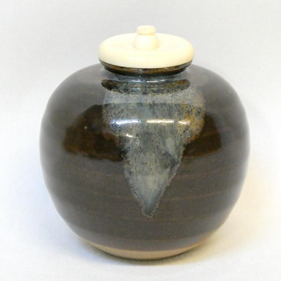 五月の特売品】平安 万代喜山作 文琳茶入 唐物茶入 刺子木綿仕覆