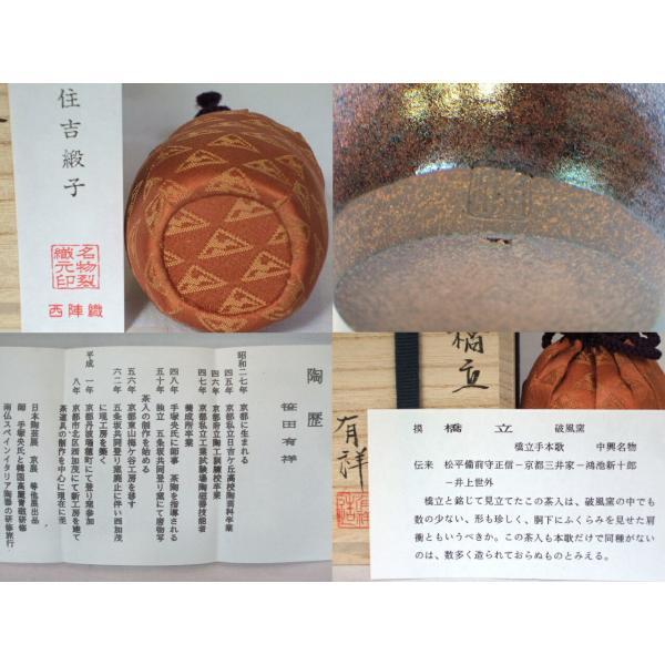 瀬戸破風・中興名物）平安東山 笹田有祥作 橋立写茶入【税込、送料込