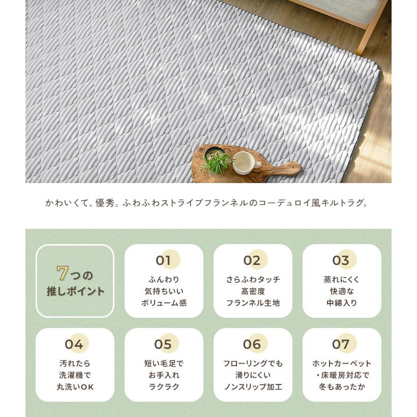 ラグ カーペット190✖️190 洗える　滑り止め　床暖 190×190］極厚50mm フランネルラグ カバーリング 洗える 滑り