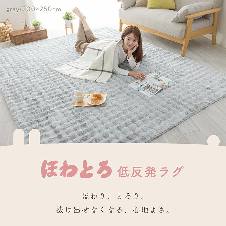 ラグ 3畳 低反発 極厚2cm 洗える 滑り止め ベージュ 洗える ラグ セット カーペット 約190×240cm 3畳 低反発 下敷きラグ 約