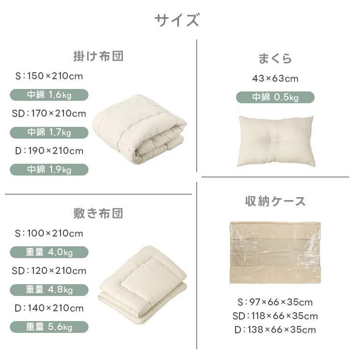 布団セット シングル 布団4点セット 固綿入り三層敷布団 ほこりの出
